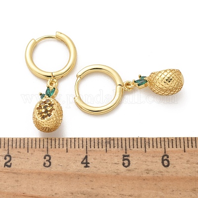 Латунные кубических серьги циркония обруч EJEW-Q015-02G-A-1