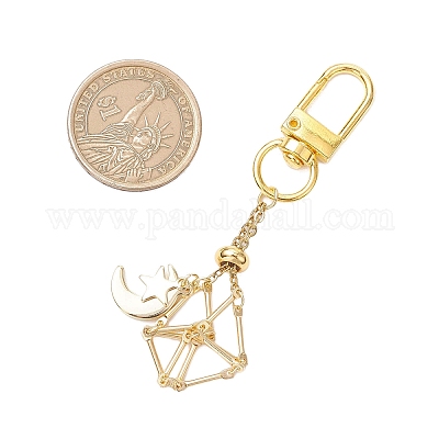 Латунный мешочек макраме пустой держатель для камня кулон украшение HJEW-JM03304-1