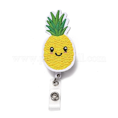 Wholesale Pineapple Felt & ABS Plastic Badge Reel 