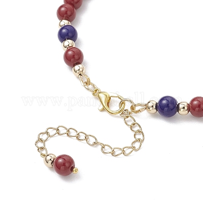 Браслеты из стеклянных круглых бусин BJEW-JB12072-03-1