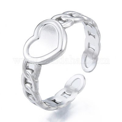 Сердце из нержавеющей стали 304 RJEW-N038-127P-1