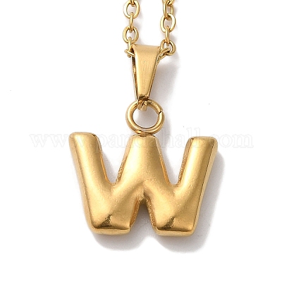 Ожерелья из нержавеющей стали 201 с вакуумным покрытием pvd NJEW-H033-01G-W-1