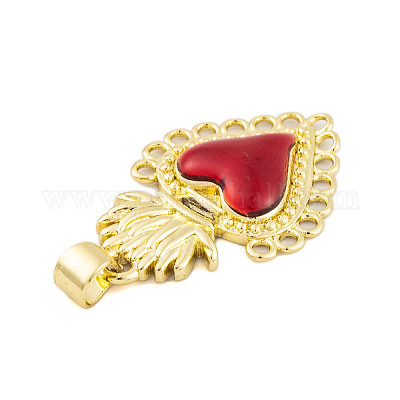 Подвески из латуни с эмалью в стойку KK-P269-08G-1