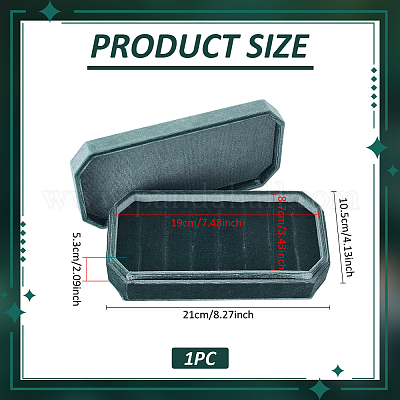 Прямоугольные бархатные коробки-органайзеры для колец AJEW-WH0609-132-1