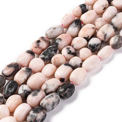 Натуральный розовый зебра яшма бисер прядь G-G146-A21-01-1