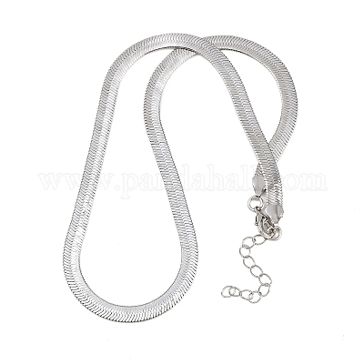 6 мм плоские ожерелья-змейки из нержавеющей стали 201 для женщин и мужчин NJEW-Z089-02P-1