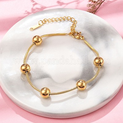 Браслеты-спутники из нержавеющей стали 304 для женщин BJEW-D337-01C-G-1