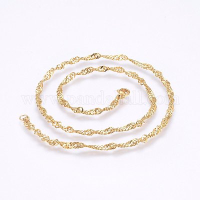 Ожерелья из сингапурской цепи из нержавеющей стали 304 MAK-L015-25G-1