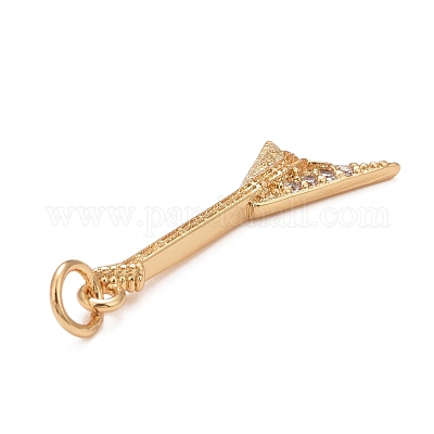 Подвески из латуни с покрытием из прозрачного кубического циркония KK-M229-26G-1