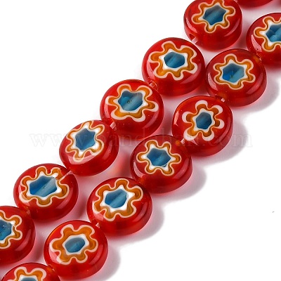 Ручной работы millefiori стеклянные бусины нитки LAMP-G164-04-1