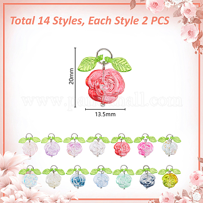 28 шт. 14 подвески из акрила и лэмпворка PALLOY-GA00050-1