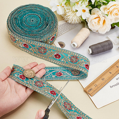 Блестящие полиэстеровые ленты для вышивки цветов SRIB-WH0011-266C-1