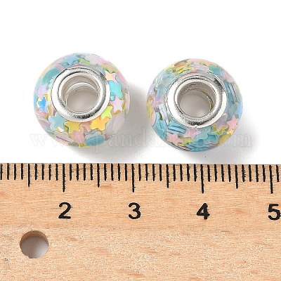 Прозрачные европейские бусины-рондель из смолы RESI-S023-14-1