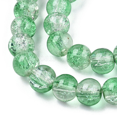 Выпечки нарисованные потрескивание стеклянные бусины пряди X-CCG-S001-10mm-19-1