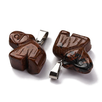 Натурального красного дерева обсидиана подвески G-B127-05P-05-1