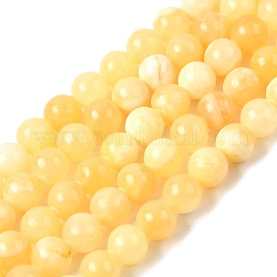 Естественный желтый нефрит бисер нитей&nbsp;G-Q462-8mm-36-1