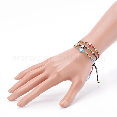 Регулируемые нейлоновые нити плетеные браслеты из бисера BJEW-JB05997-1