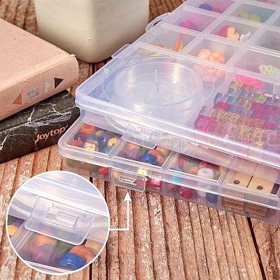 2шт 2 стильных прозрачных пластиковых контейнера для бусин CON-SZ0001-29-1