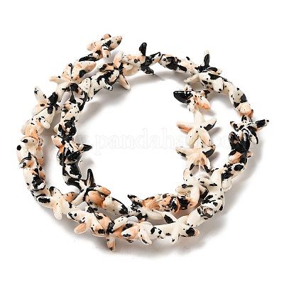 Нити из синтетических бирюзовых бусин G-P507-04D-1