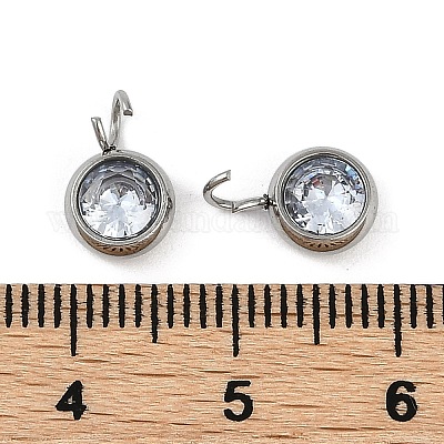 Подвески из нержавеющей стали 304 с микропаве из кубического циркония STAS-Z094-02P-01-1