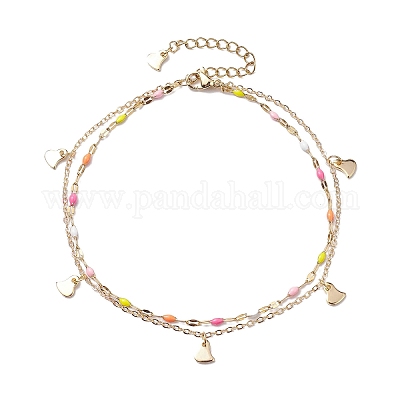 Браслеты на ногу из эмалированной нержавеющей стали 304 AJEW-AN00589-03-1