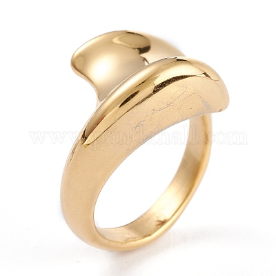 Кольца для пальцев из нержавеющей стали 304 с ионным покрытием (IP) унисекс RJEW-K233-09-G-1