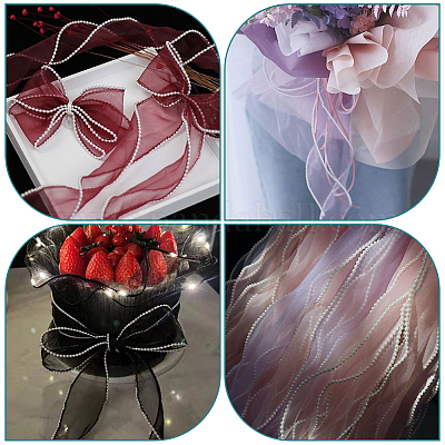 Полиэстер органза ленты SRIB-WH20020-004B-1