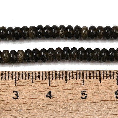 Естественный золотистый отлив обсидиан бисер пряди G-K343-C49-01-1