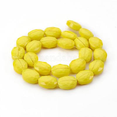 Жемчуг глянец покрытием стеклянной бусины пряди EGLA-E037-PL01-1