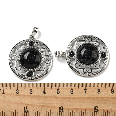 Синтетический синий авантюрин подвески G-Q158-03J-1