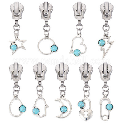 18 шт. 9 стиля сменные ползунки из сплава смолы&nbsp;HJEW-TAC0099-1