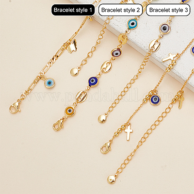 3 шт. набор из 3 браслетов на ногу с бабочкой AJEW-AN0001-06-1