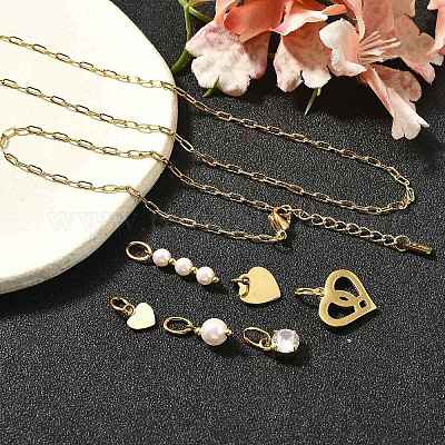 Комплекты круглых подвесок и браслетов с кубическим цирконием и ракушечным жемчугом в форме сердца SJEW-Q002-02G-1