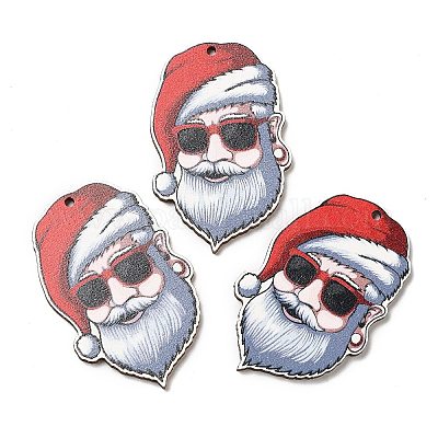 Большие деревянные подвески с рождественским принтом на одно лицо WOOD-D025-26-1