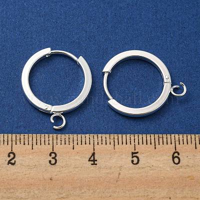 201 фурнитура для сережек-колец Huggie Hoop из нержавеющей стали STAS-A167-01D-S-1