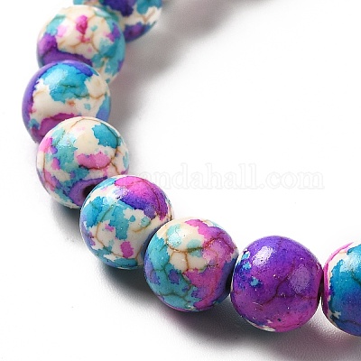 Нити из синтетических бирюзовых бусин G-E594-24I-1