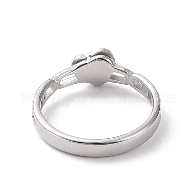 Кристалл горный хрусталь сердце с кольцом на палец слово любовь RJEW-D120-06P-1