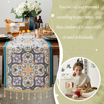 Кружевная бахрома из полиэстера длиной 5.6~5.7 м. SRIB-GA0001-06-1