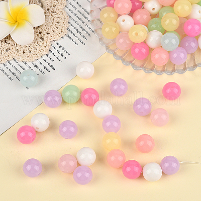 100 шт. Непрозрачные акриловые бусины&nbsp;OACR-PA0001-31A-1