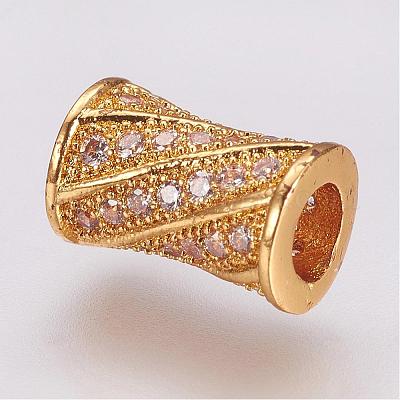 Латунные микро проложить кубического циркония бусы ZIRC-G087-19G-1