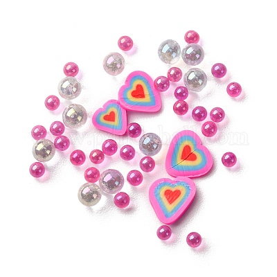 Кабошоны из полимерной глины ручной работы и пластиковые бусины для изготовления фурнитуры для бижутерии своими руками CLAY-B007-04H-1