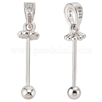 2 шт. 925 подвески из стерлингового серебра со стразами FIND-ME0001-74A-1