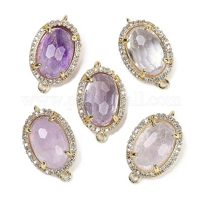 Натуральный аметист ограненные овальные звенья G-B126-07G-09-1