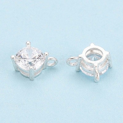 925 стерлингового серебра микро Pave прозрачные кубические циркониевые подвески STER-N017-17A-S-1