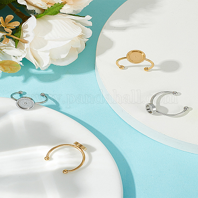 4 шт. 4 стиля 201 нержавеющая сталь манжета кольца настройки FIND-LP0001-08-1