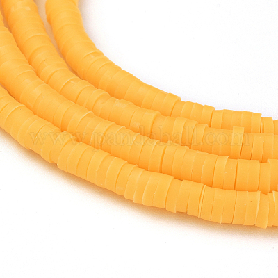 Плоские круглые бусинки распорки ручной полимерной глины CLAY-R067-4.0mm-15-1