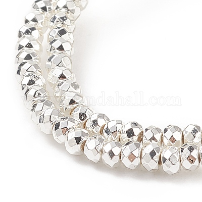 Гальванизировать немагнитных синтетический гематит бисер пряди G-L485-06A-S-1