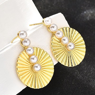 Латунные болтающиеся серьги EJEW-F358-02G-1