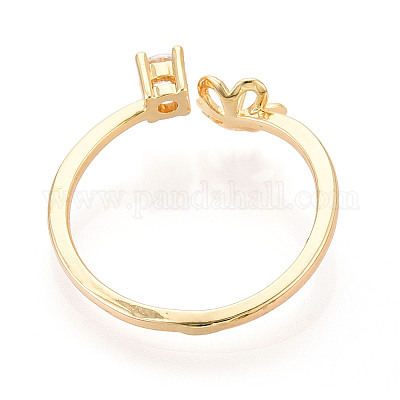 Закрепка для колец-штифтов из цветочной латуни с микропаве из кубического циркония KK-N274-15G-1