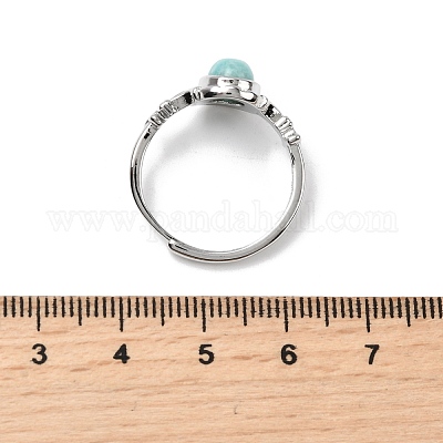 Натуральные кольца амазонитовых пальцев RJEW-A084-03P-06-1
